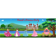 Party Supplies Princess Theme Banner – 12x36 Inch | Plain or Personalized
